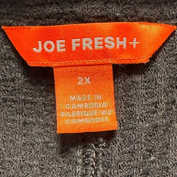 Joe Fresh Plus Size Black Waterfall Cardigan β 2X - Picture 4 of 4